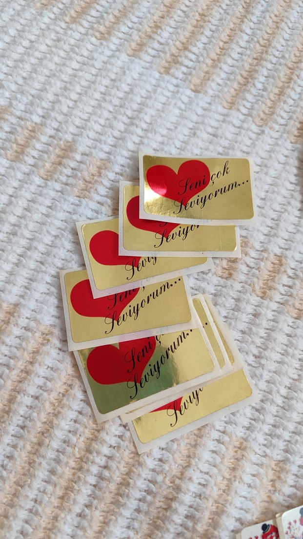 Altın Renkli Sevgiliye Mini Etiketler - Görsel 2