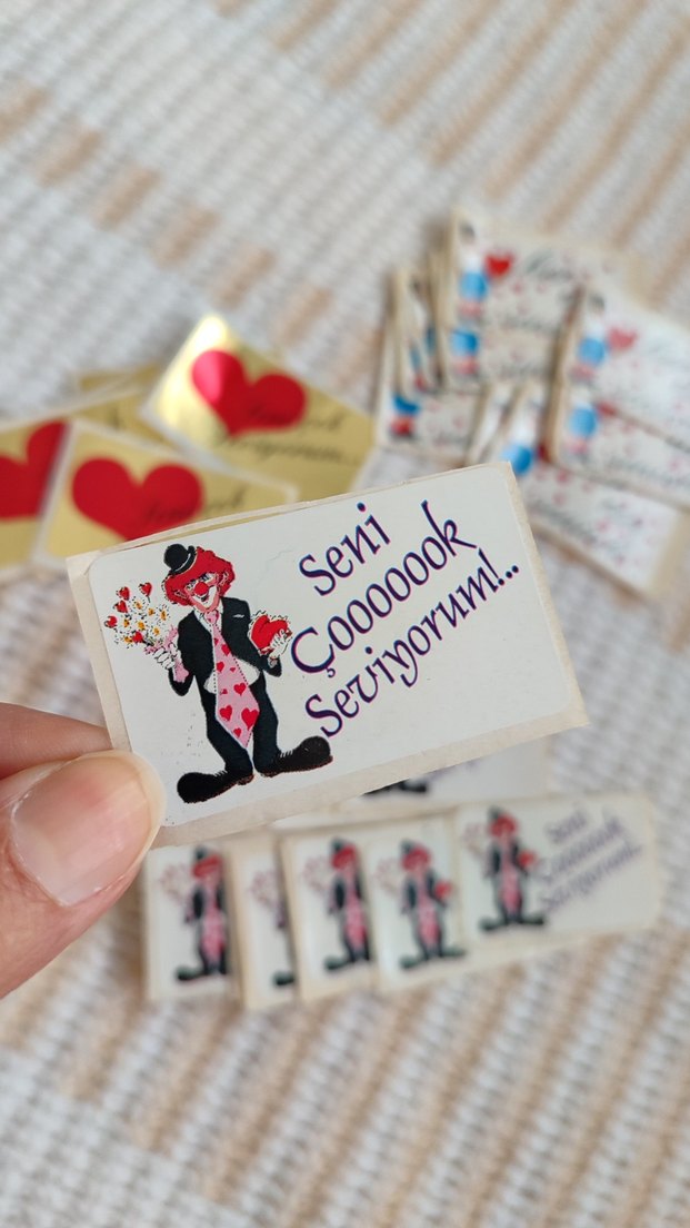 Altın Renkli Sevgiliye Mini Etiketler - Görsel 5