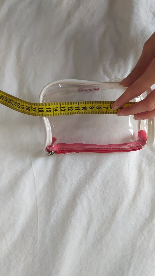 Kırmızı Fermuarlı Şeffaf Makyaj Çantası - Görsel 5