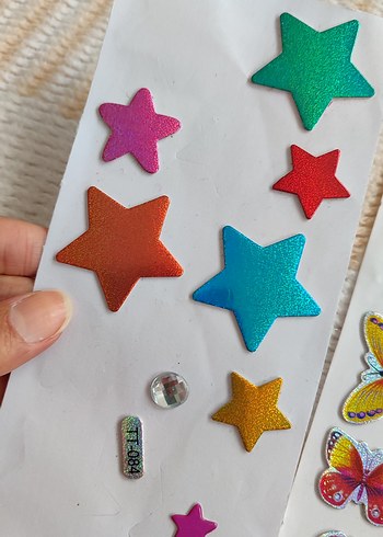 Renkli Yıldız ve Kelebek sticker - Görsel 2