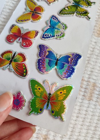 Renkli Yıldız ve Kelebek sticker - Görsel 5