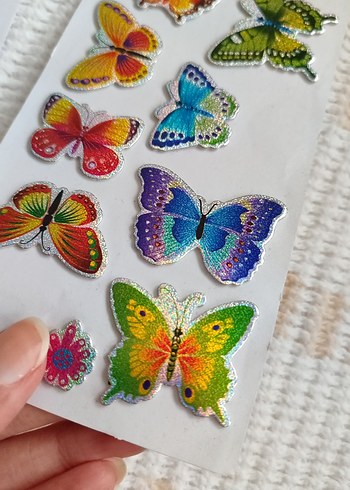 Renkli Yıldız ve Kelebek sticker - Görsel 6