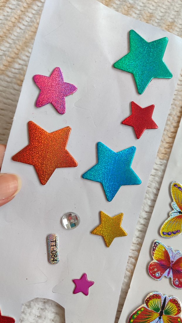 Renkli Yıldız ve Kelebek sticker - Görsel 3