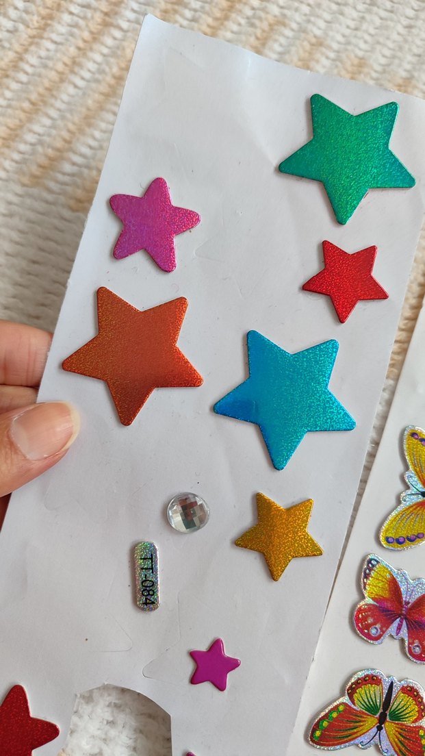 Renkli Yıldız ve Kelebek sticker - Görsel 2