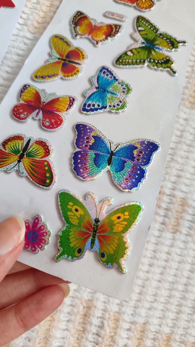 Renkli Yıldız ve Kelebek sticker - Görsel 5