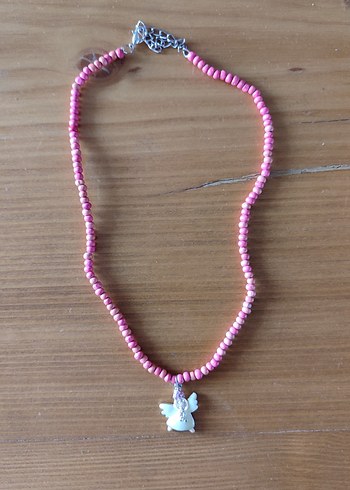 Pembe Boncuklu Mini Kolye - Görsel 3