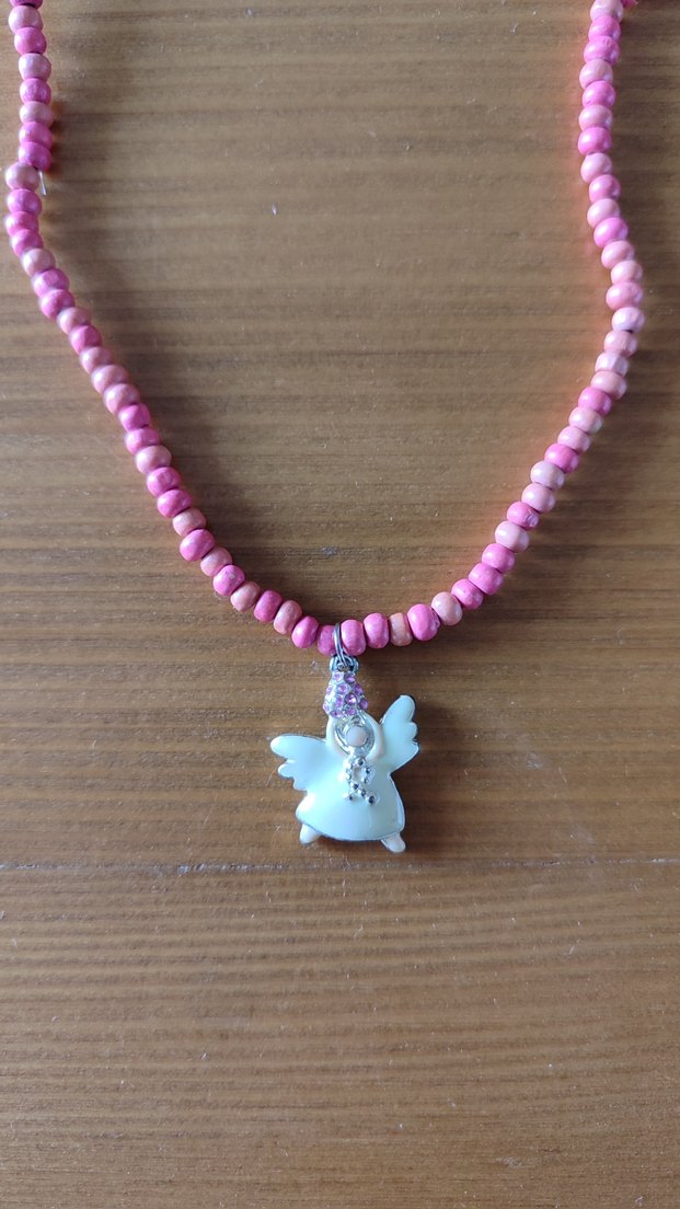 Pembe Boncuklu Mini Kolye - Görsel 2