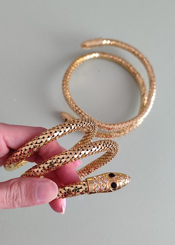 Altın Renkli Yılan figürlü kol ve bilek aksesuarı - Görsel 3