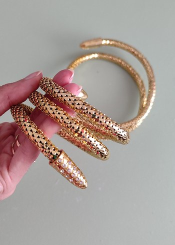 Altın Renkli Yılan figürlü kol ve bilek aksesuarı - Görsel 4