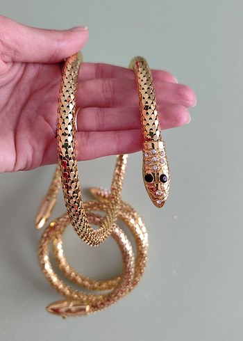 Altın Renkli Yılan figürlü kol ve bilek aksesuarı - Görsel 7