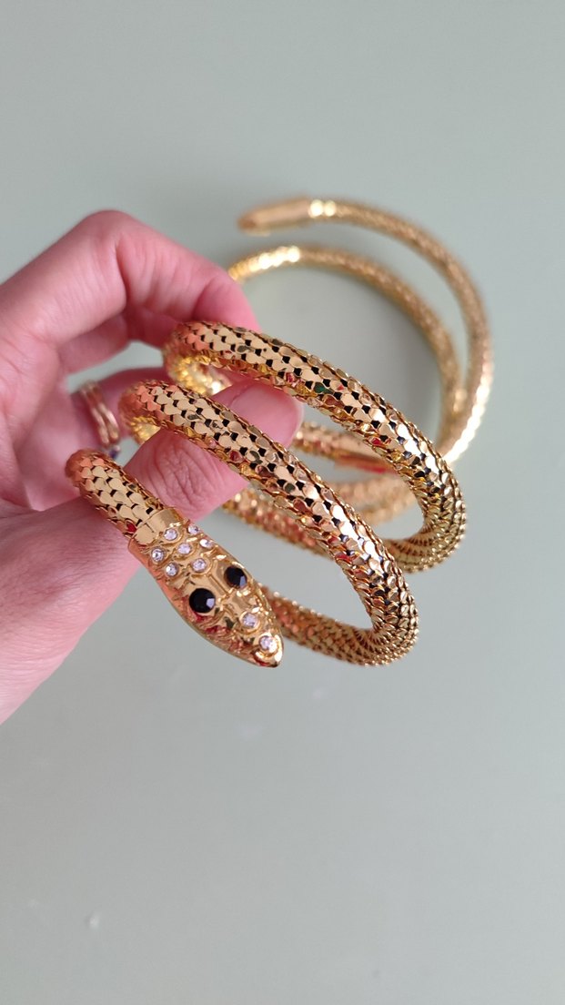 Altın Renkli Yılan figürlü kol ve bilek aksesuarı - Görsel 5