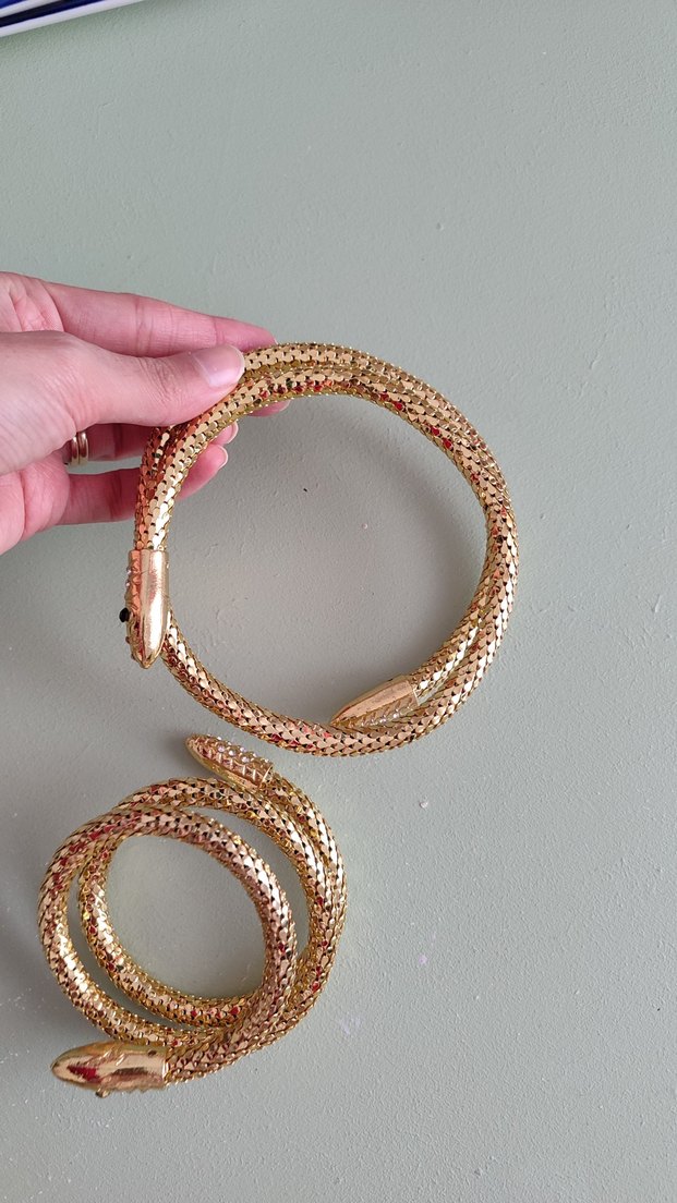 Altın Renkli Yılan figürlü kol ve bilek aksesuarı - Görsel 2