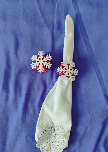 Renkli Kar Tanesi Peçete Halkası - Görsel 2