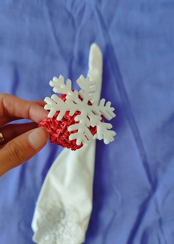 Renkli Kar Tanesi Peçete Halkası - Görsel 3