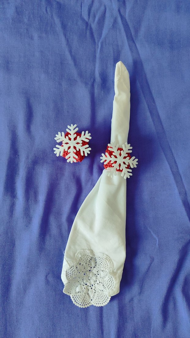 Renkli Kar Tanesi Peçete Halkası - Görsel 2