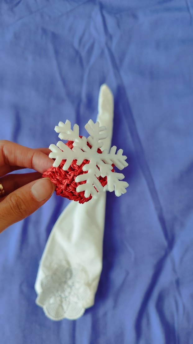 Renkli Kar Tanesi Peçete Halkası - Görsel 3