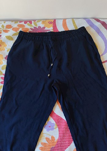 lacivert yazlık beli lastikli pantolon