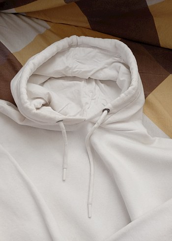 LC Waikiki Beyaz Kapüşonlu Salaş Sweatshirt