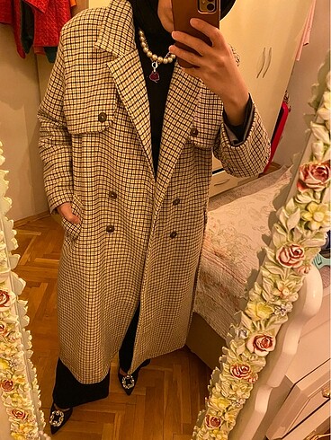 H&M Desenli astarlı kaban
