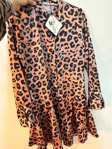 New Look Volan etekli leopar elbise