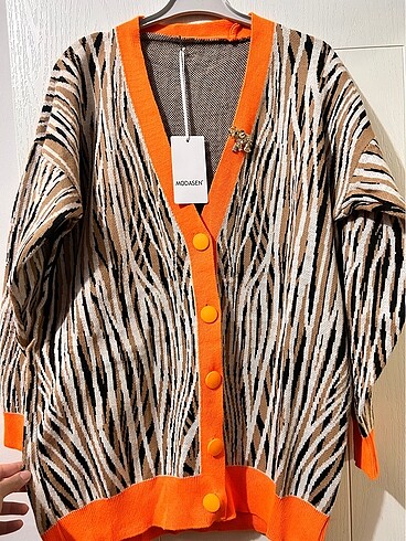 Modailgi Zebra desen triko hırka