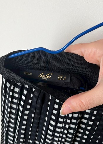 Kadın Pileli Uzun Etek Siyah-Turuncu - Görsel 3