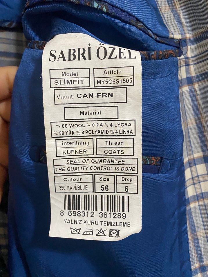 Gri Ekose Erkek Ceket - Klasik Kesim %77 yün yüksek kalite - Görsel 3