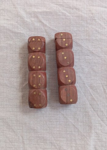 pirinç kakmalı ahşap zar kutuları - Görsel 2