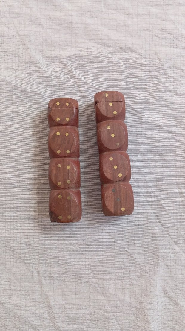 pirinç kakmalı ahşap zar kutuları - Görsel 2