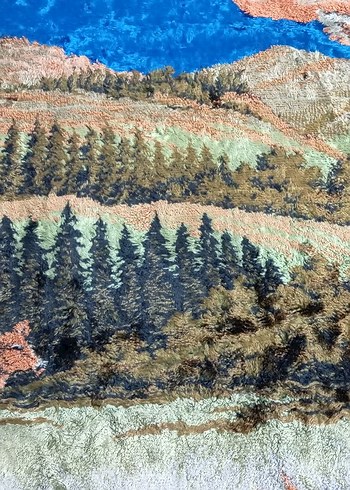 geyik ailesi motifli çil durumda, çok iyi korunmuş duvar halısı - Görsel 3