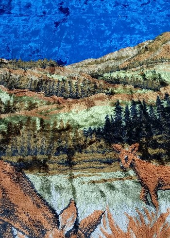 geyik ailesi motifli çil durumda, çok iyi korunmuş duvar halısı - Görsel 2