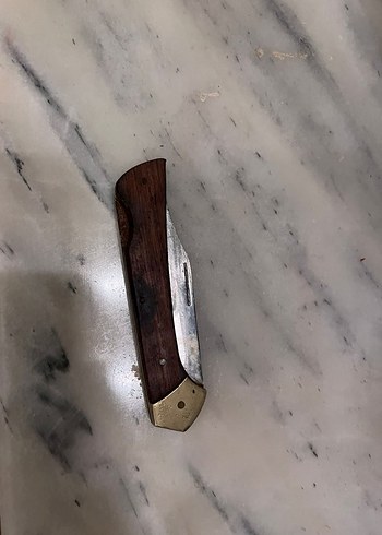 Beden Koyu Kahverengi Ahşap Saplı Katlanır Pirinç Bıçak/Çakı