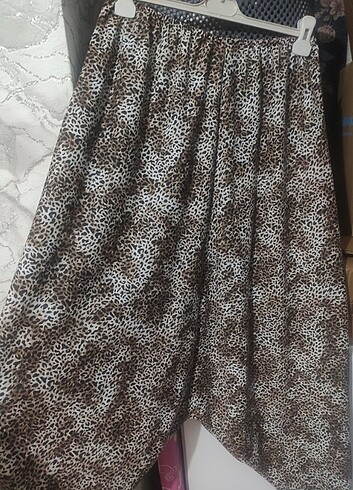 xxl Beden Leopar desenli şalvar