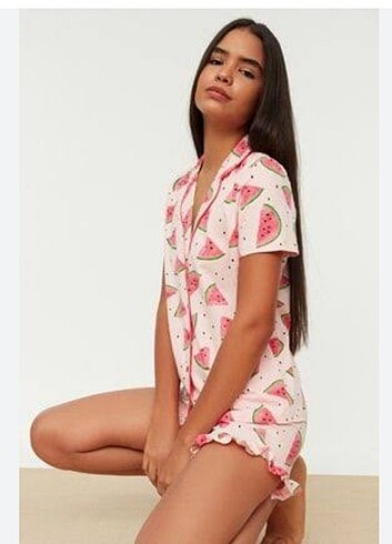 s Beden pembe Renk Milla pijama takımı