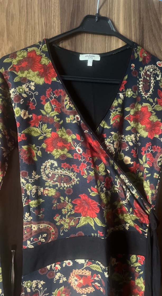 Çiçek Desenli Uzun Kollu Bohem Kadın Elbise - Görsel 2