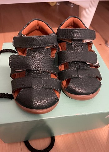 22 Beden Merli&Rose Unisex Çocuk Deri Sandalet haki