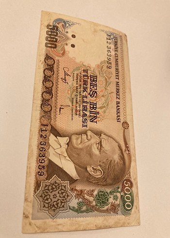 5000 Türk Lirası Eski Banknot