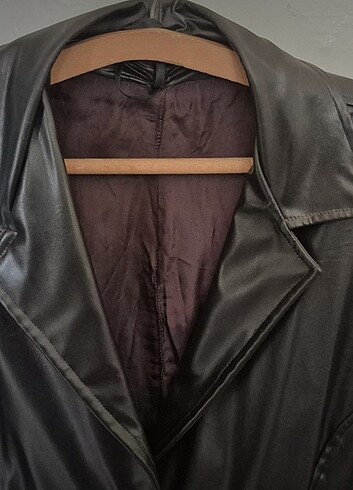 Özel dikim ( fabrikasyon değil ) Suni Deri Siyah ceket  - Görsel 5