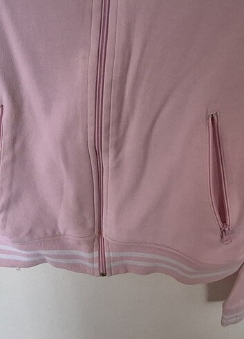 Pembe Önü fermuarlı Angel Nakışlı Sweat - Görsel 11