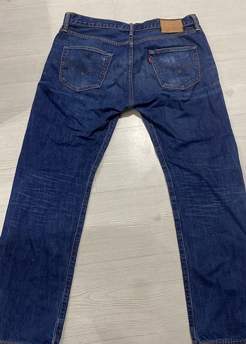 Orijinal Levis 501 Button Fly 34/30  Vintage Faded Mavi Denim - Görsel 2