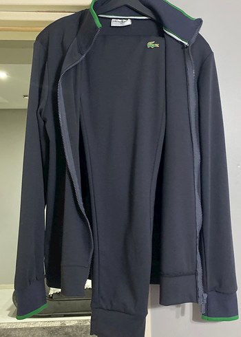 s Beden Erkek Lacoste Fermuarlı Yeşil eşofman takımı