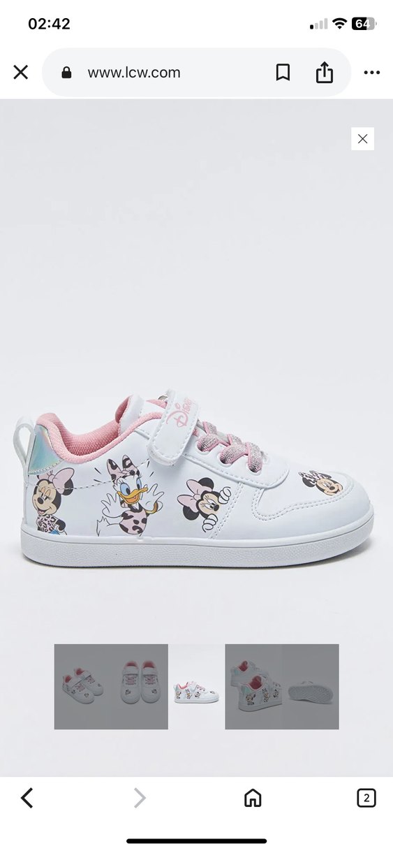 LCW STEPS Minnie Mouse Baskılı Beyaz Kız Spor Ayakkabı - Görsel 3
