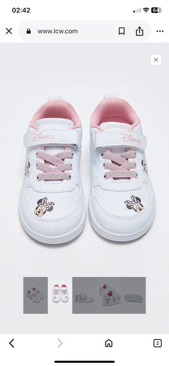 LCW STEPS Minnie Mouse Baskılı Beyaz Kız Spor Ayakkabı - Görsel 2