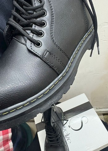 Siyah Deri Goth  Botlar - Görsel 4