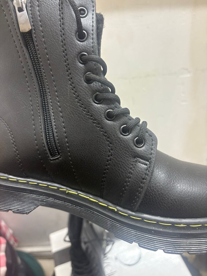 Siyah Deri Goth  Botlar - Görsel 3