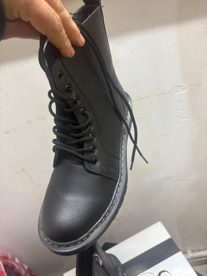 Siyah Deri Goth  Botlar - Görsel 2