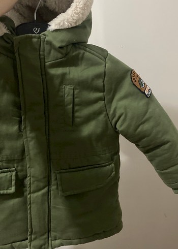 Erkek Çocuk Yeşil Kürklü Street Wear Mont - Görsel 2