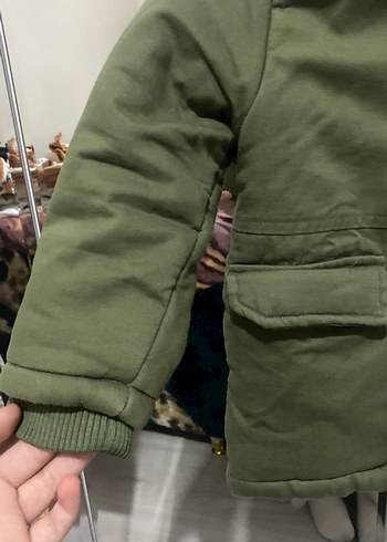 Erkek Çocuk Yeşil Kürklü Street Wear Mont - Görsel 3