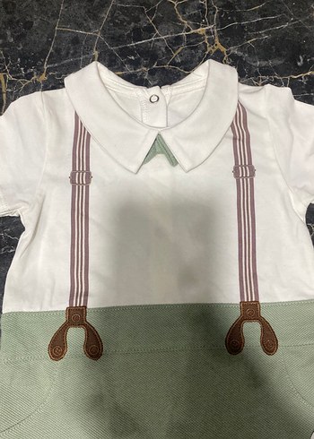 Kısa Kollu Pamuklu Erkek Bebek Tulum - Görsel 2