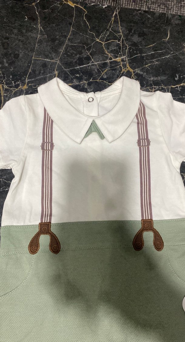 Kısa Kollu Pamuklu Erkek Bebek Tulum - Görsel 2